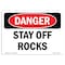 Signmission OSHA Danger Sign, Stay Off Rocks, 24in X 18in Aluminum, 18" W, 24" L, Landscape, Stay Off Rocks OS-DS-A-1824-L-2107 - alternate 1